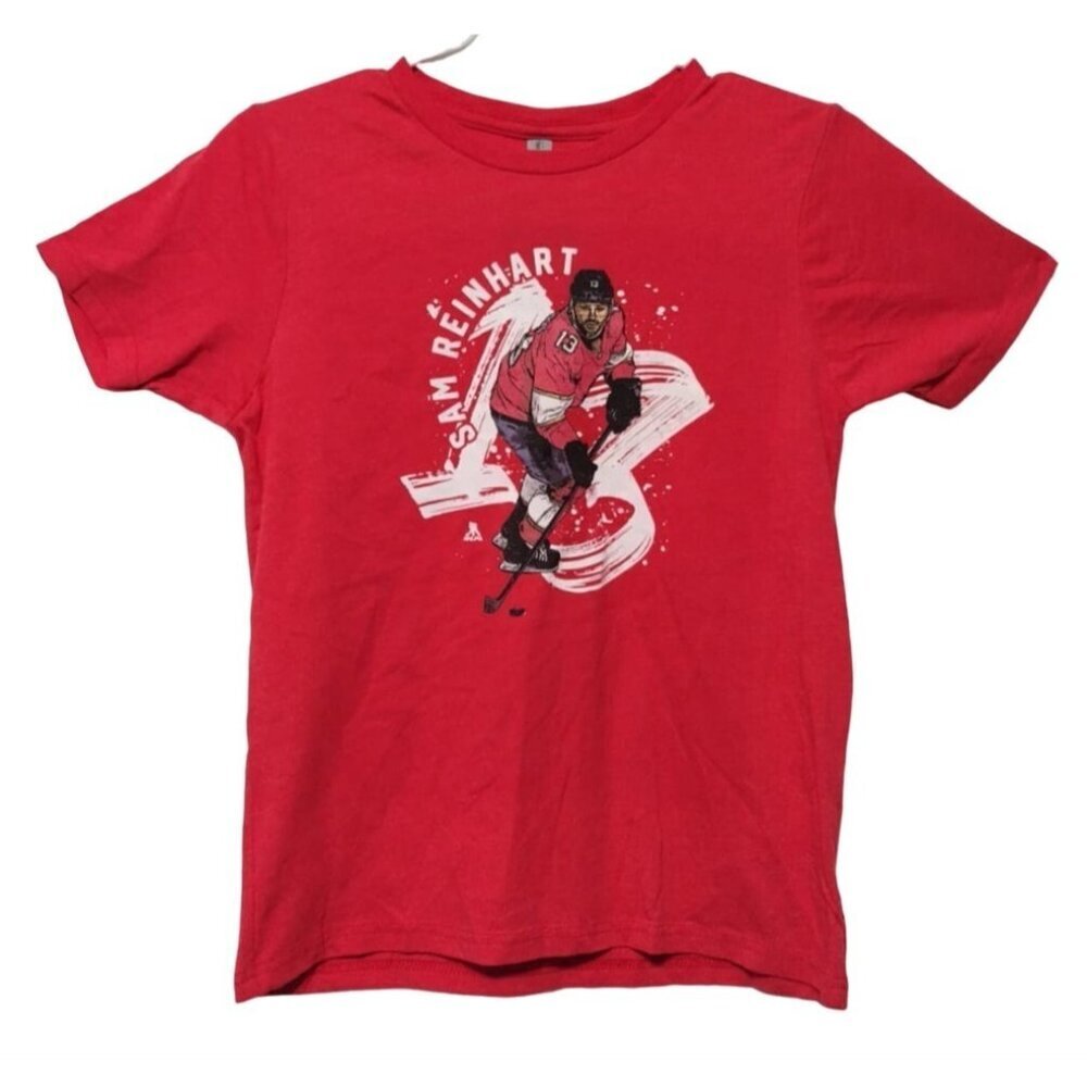 NHLPA Sam Reinhart #13 Youth Red Hockey Graphic T-Shirt Size L (10/12) NWT